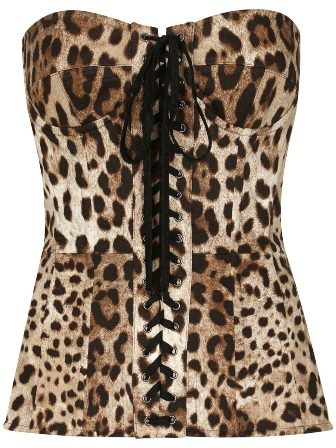 

Dolce & Gabbana корсет со шнуровкой и леопардовым принтом, коричневый