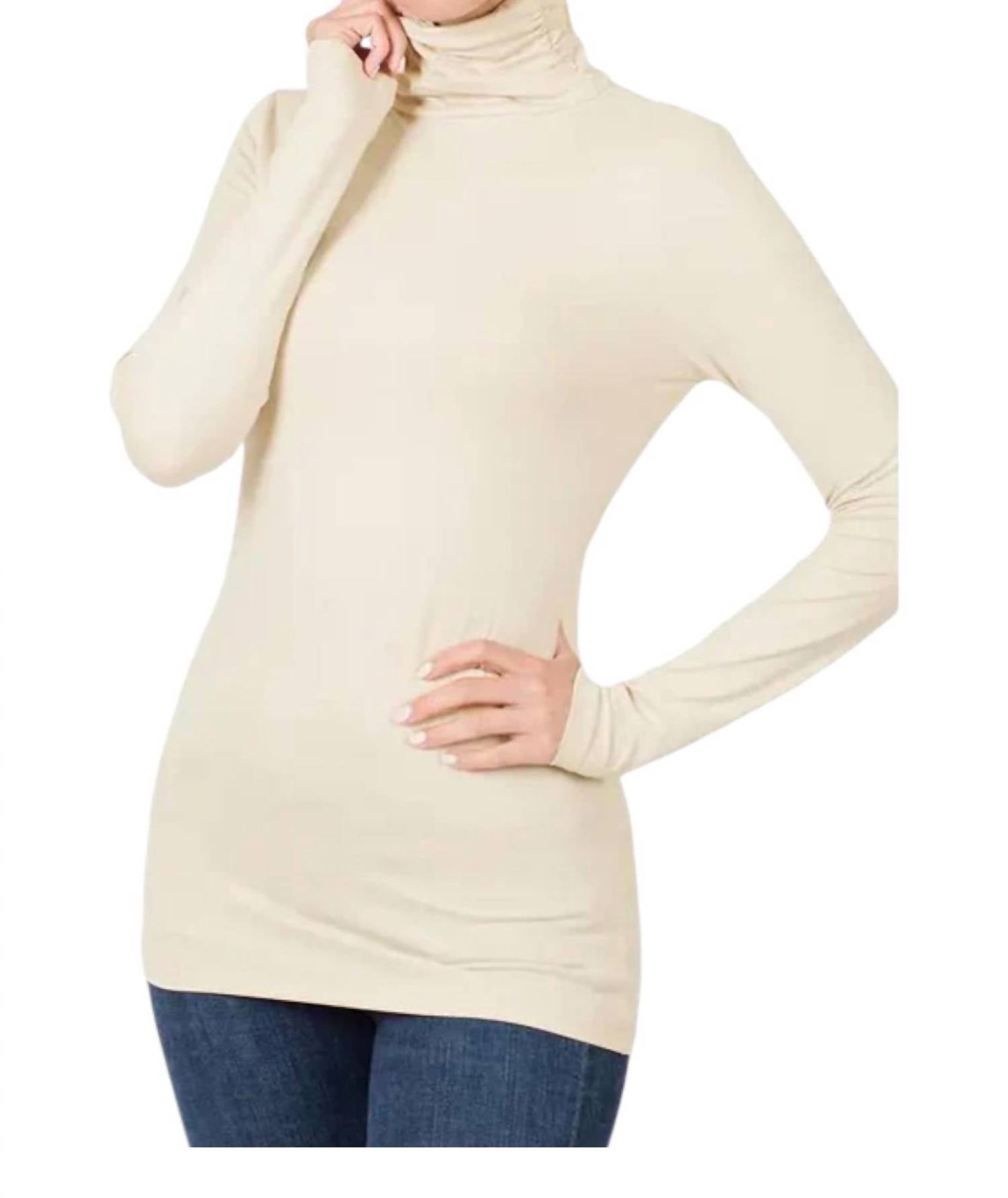

Водолазка Luxe Rayon бежевого цвета ZENANA