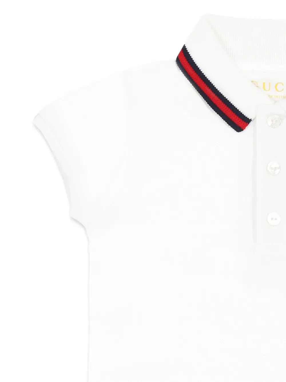 Поло-рубашка Sylvie с сетчатыми деталями Gucci Kids, белый — фото 3
