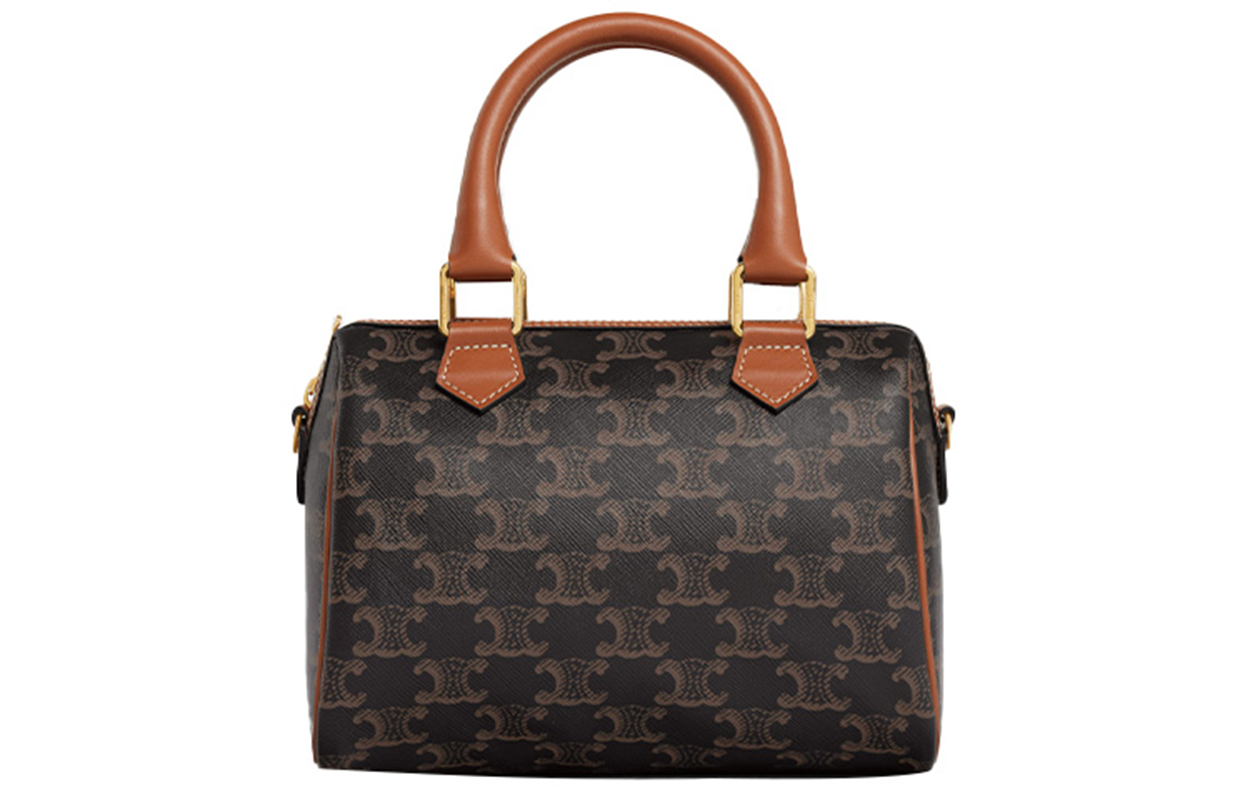 

Сумка Boston из кожи Triomphe, наплечная сумка, кросс-боди, маленькая женская сумка коричневый CELINE