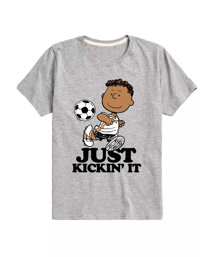 

Футболка с принтом Big Boys Just Kickin' It для мальчиков Peanuts, серый