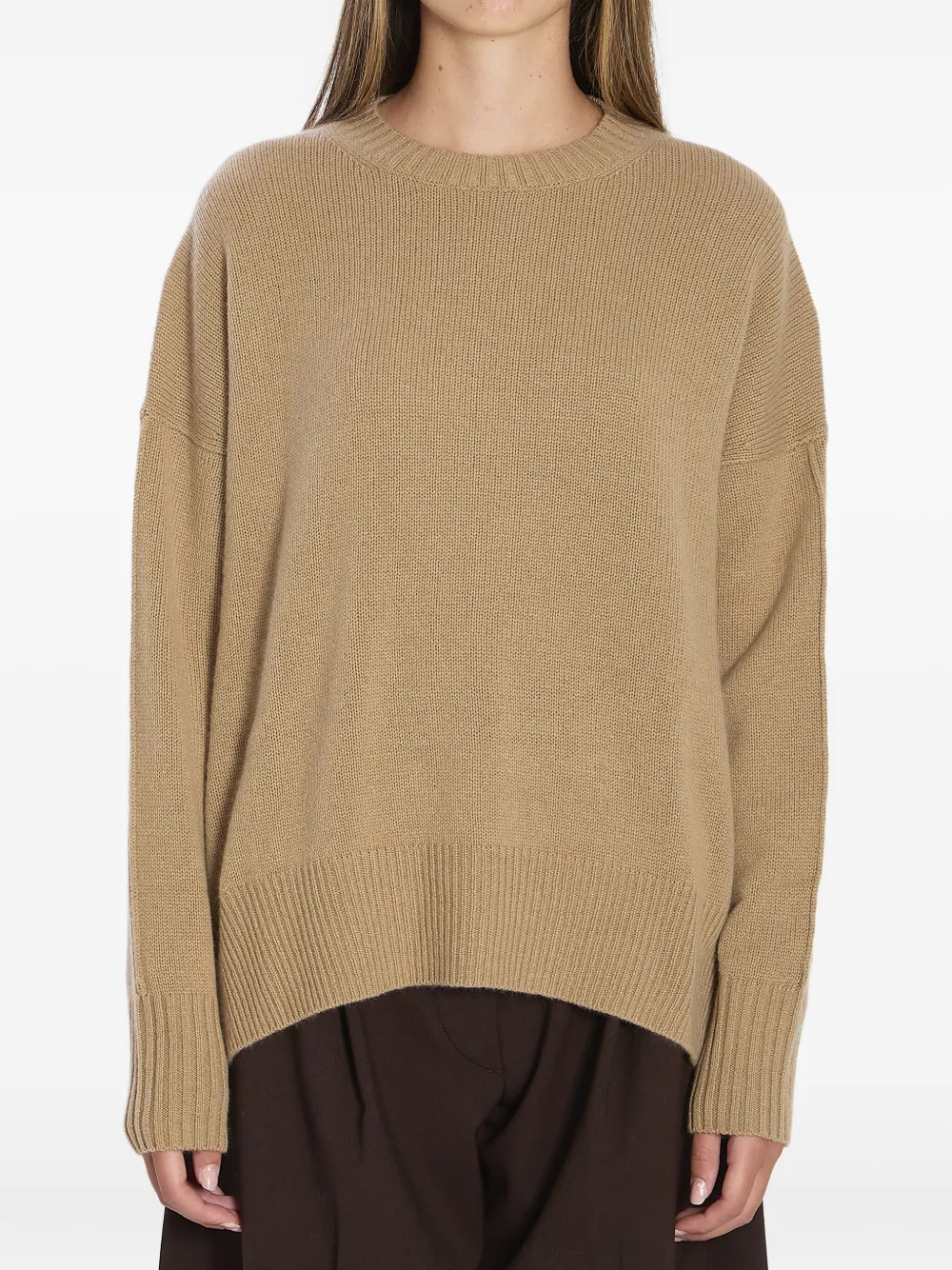 

Кашемировый свитер в рубчик ALLUDE, коричневый