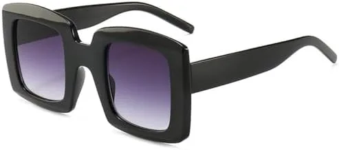 

Крупные квадратные солнцезащитные очки для женщин, красные и зеленые, винтажные женские солнцезащитные очки, очки с защитой от УФ-излучения UV400 MTZJH, Black