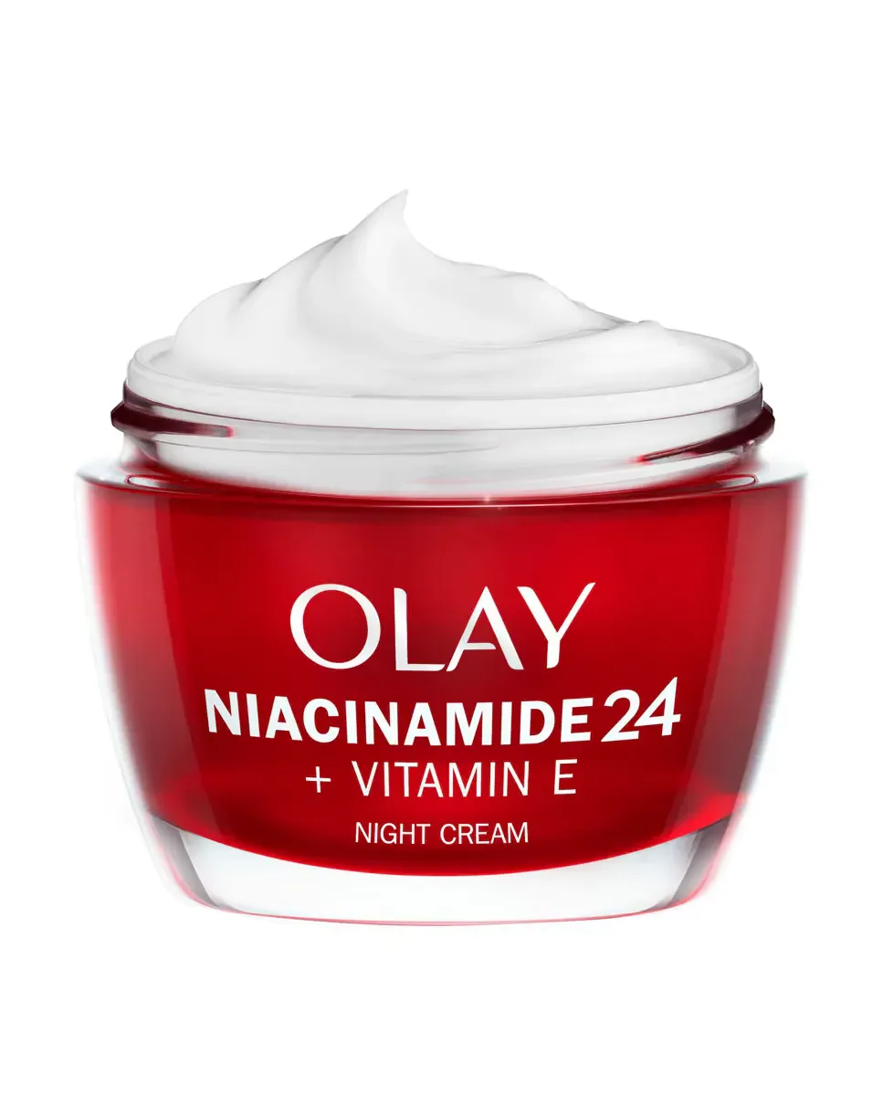 Сыворотка Olay — Ночная увлажняющая - с ниацинамидом + витамином E, без запаха, 50 мл