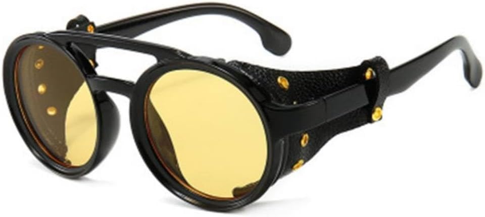 

Солнцезащитные очки MUTYNE в стиле стимпанк для женщин и мужчин, круглые, для ночного видения, винтажные, панк, для походов и вождения, с защитой от УФ-излучения UV400, C4