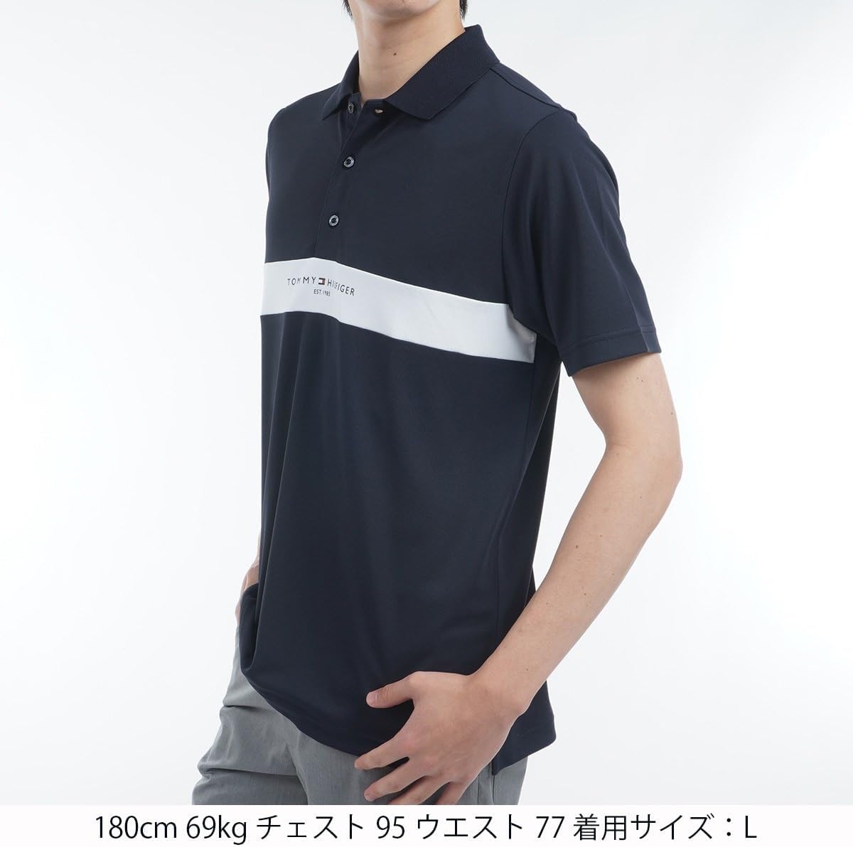 Мужская поло-рубашка Tommy Hilfiger Golf Classic THMA514 Essential с коротким рукавом, темно-синий — фото 2