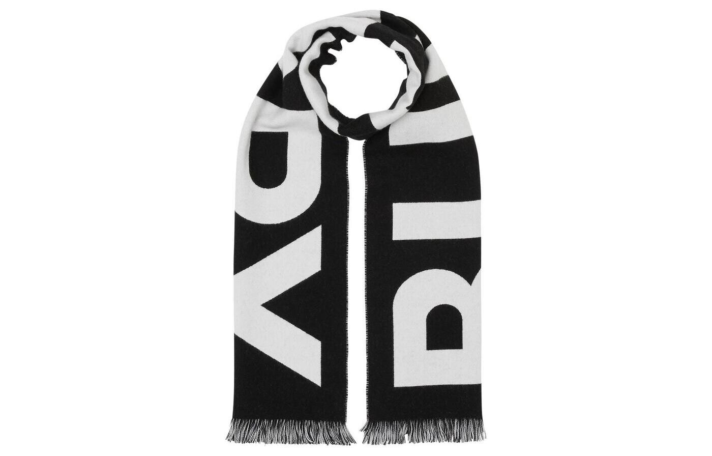 

Шарф вязаный Burberry, черный / белый