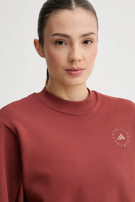 Худи женское из мягкого хлопка Adidas by Stella McCartney, коричневый — фото 4