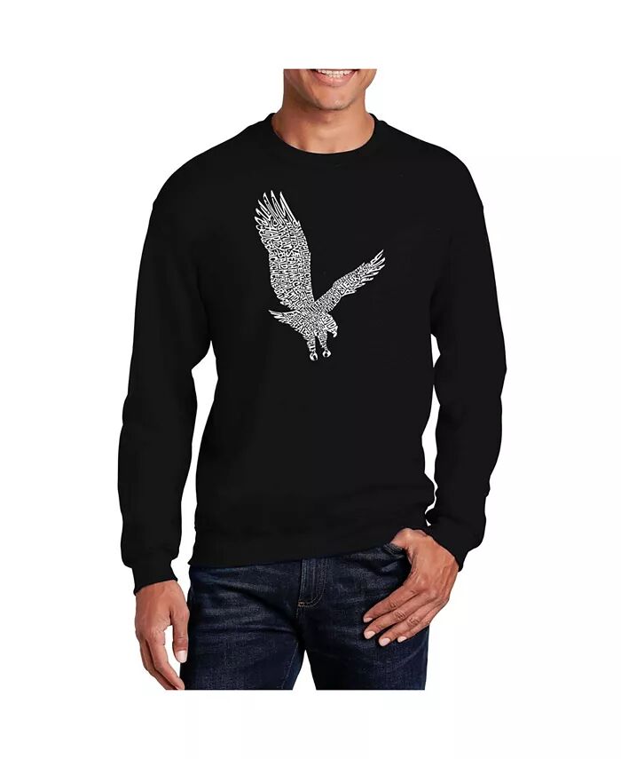 

Мужская толстовка Word Art Eagle с круглым вырезом LA Pop Art, черный