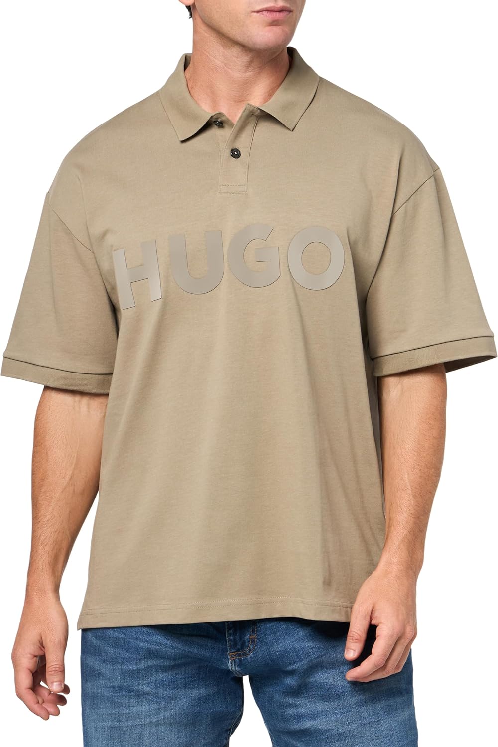 

HUGO Мужская поло с коротким рукавом и большим логотипом, Fallen Rock