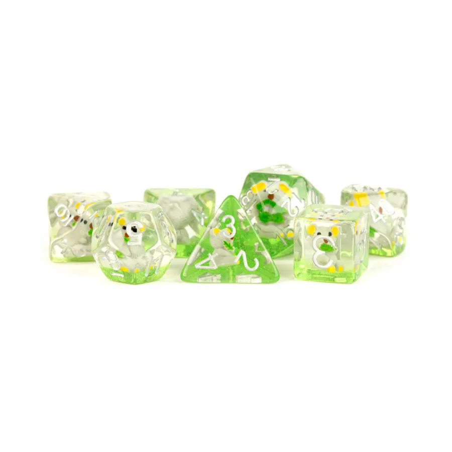 

Poly Set Koala с серебром (7), Resin Dice - Assorted (Metallic Dice Games)