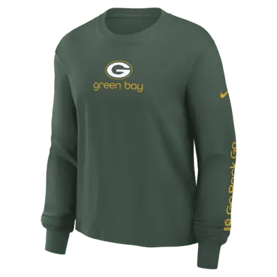 

Лонгслив Nike Green Bay Packers Boxy, зеленый