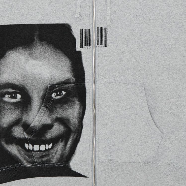 Толстовка Supreme x Aphex Twin Zip Up Hooded Sweatshirt, Heather Grey — фото 3