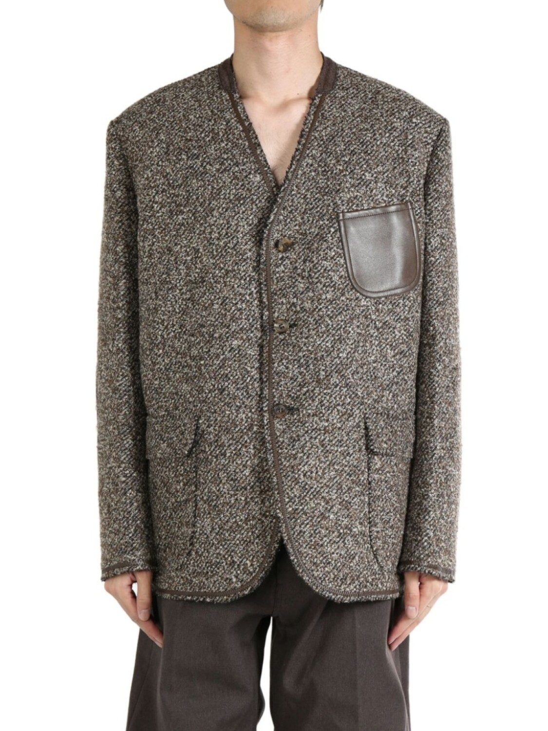 

Твидовый блейзер Junya Watanabe MAN, коричневый