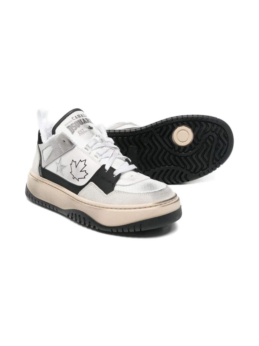 Кроссовки с эффектом состаренности Dsquared2 Kids, белый — фото 2