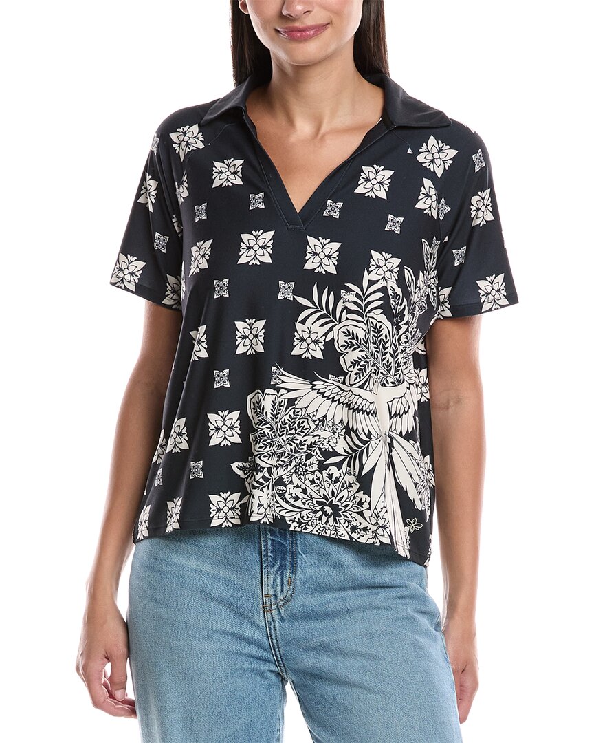 

Рубашка-поло Johnny Was Bee Active свободного кроя, черный