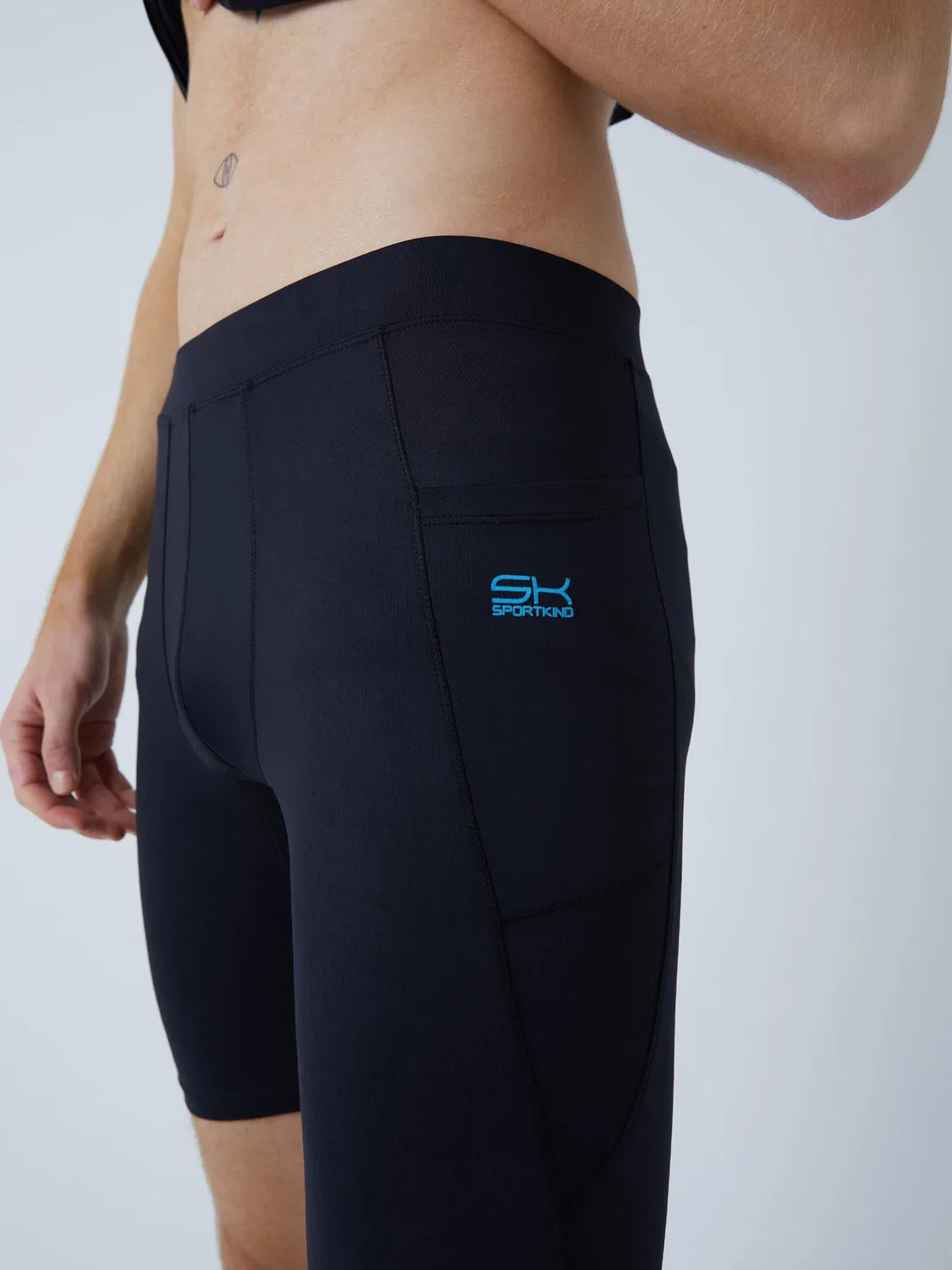 Тайтсы скинни 'Short Tights mit Taschen' Sportkind, Black — фото 3