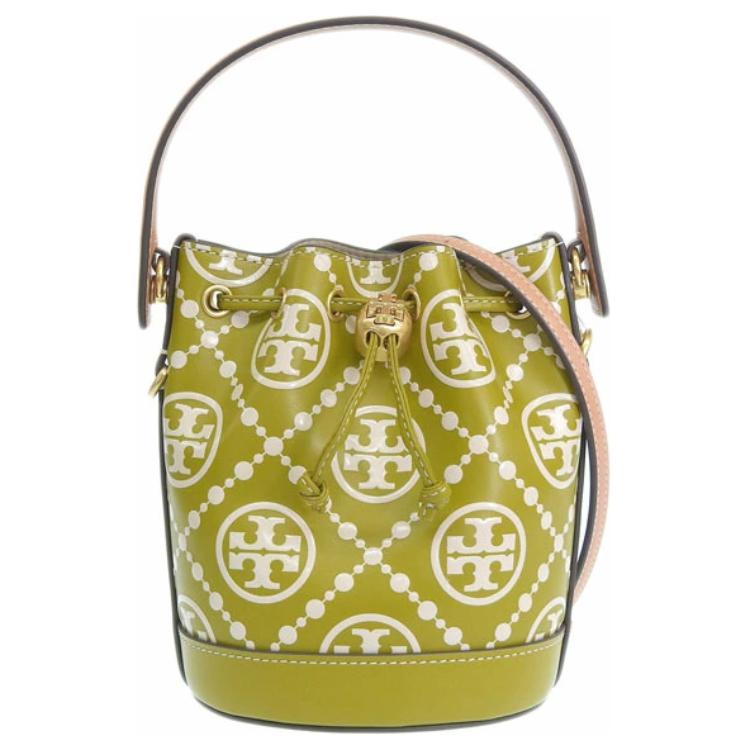 

T Monogram Кожаная Сумка Через Плечо, Мини Кроссбоди, Женская Сумка Ладонь Зеленый TORY BURCH