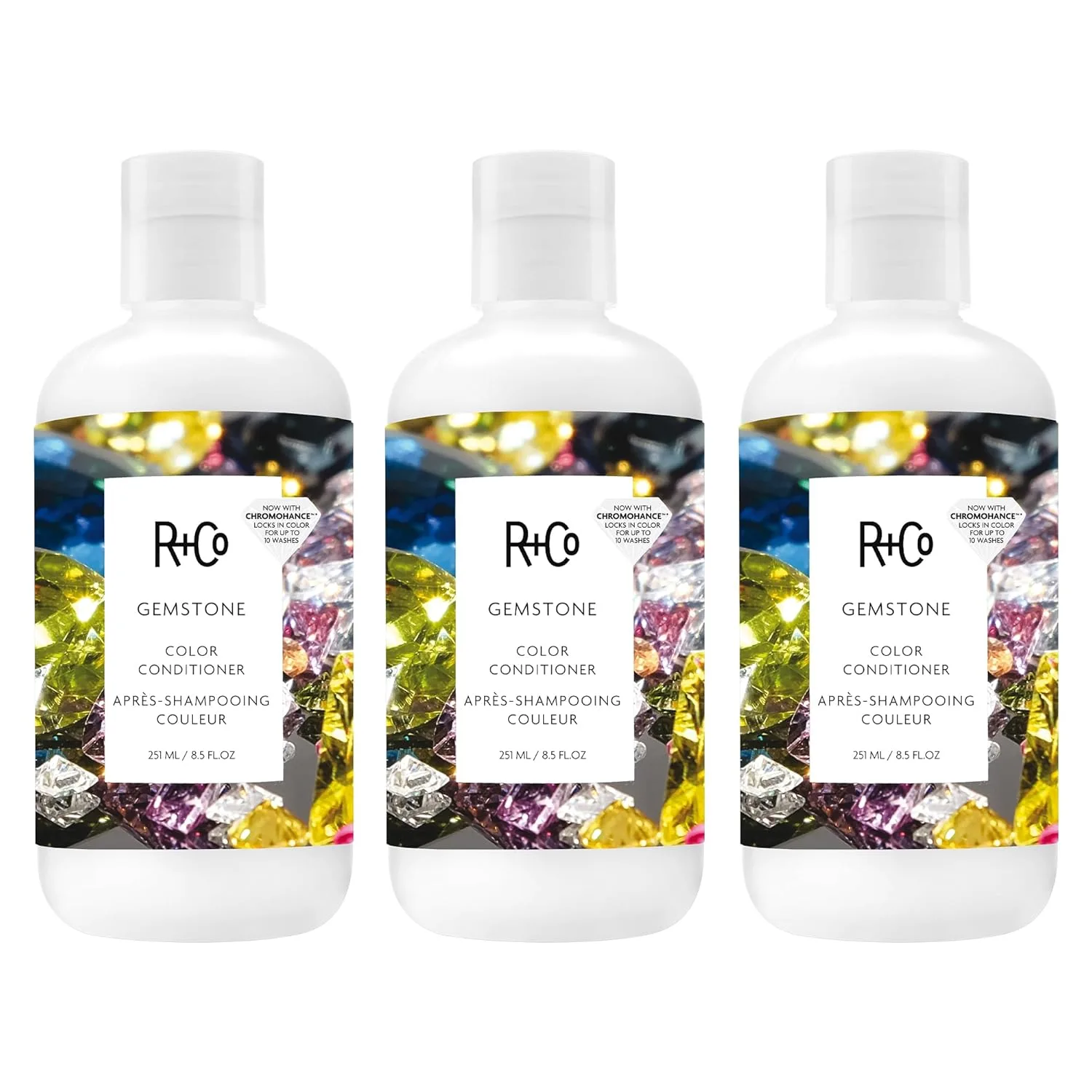 Кондиционер для окрашенных волос R+Co GEMSTONE - усиливает и защищает цвет, увлажняет и укрепляет, подходит для всех типов волос. 251 мл (3 шт.)