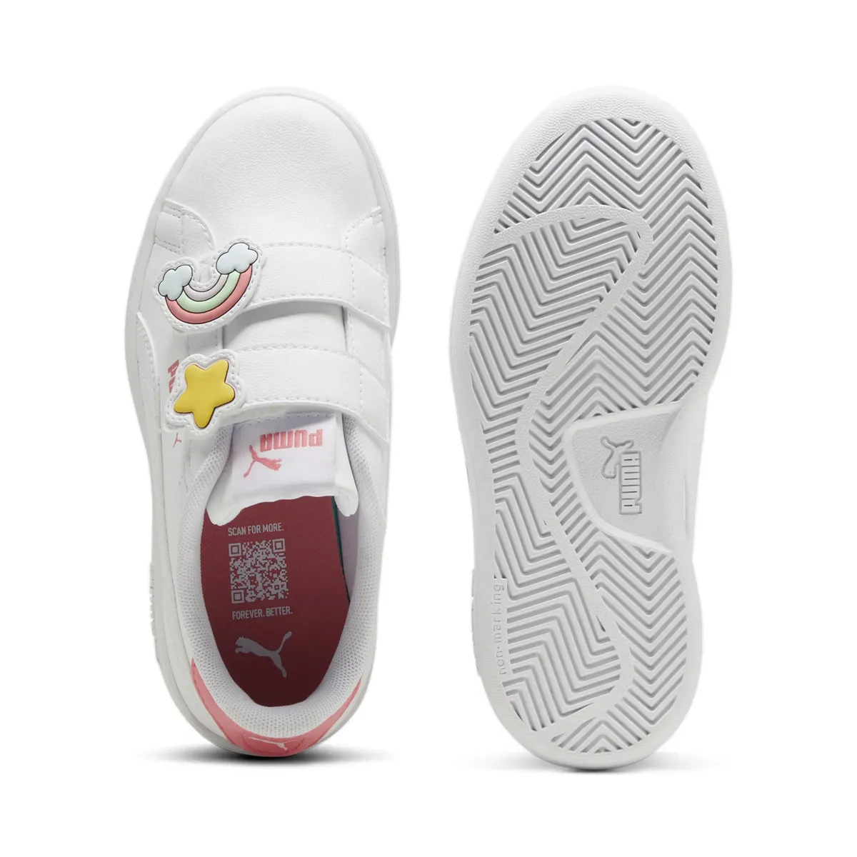 Кроссовки PUMA "Кроссовки с значками PUMA Smash 3.0 для девочек", белый — фото 4