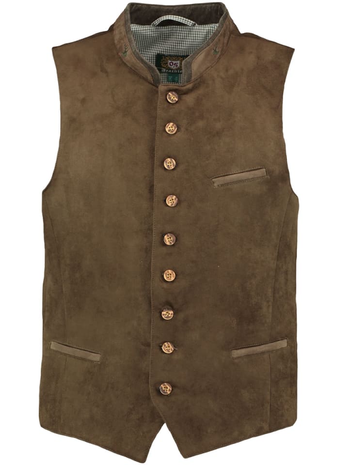 

OS-Trachten Традиционный жилет Glayon оливкового цвета