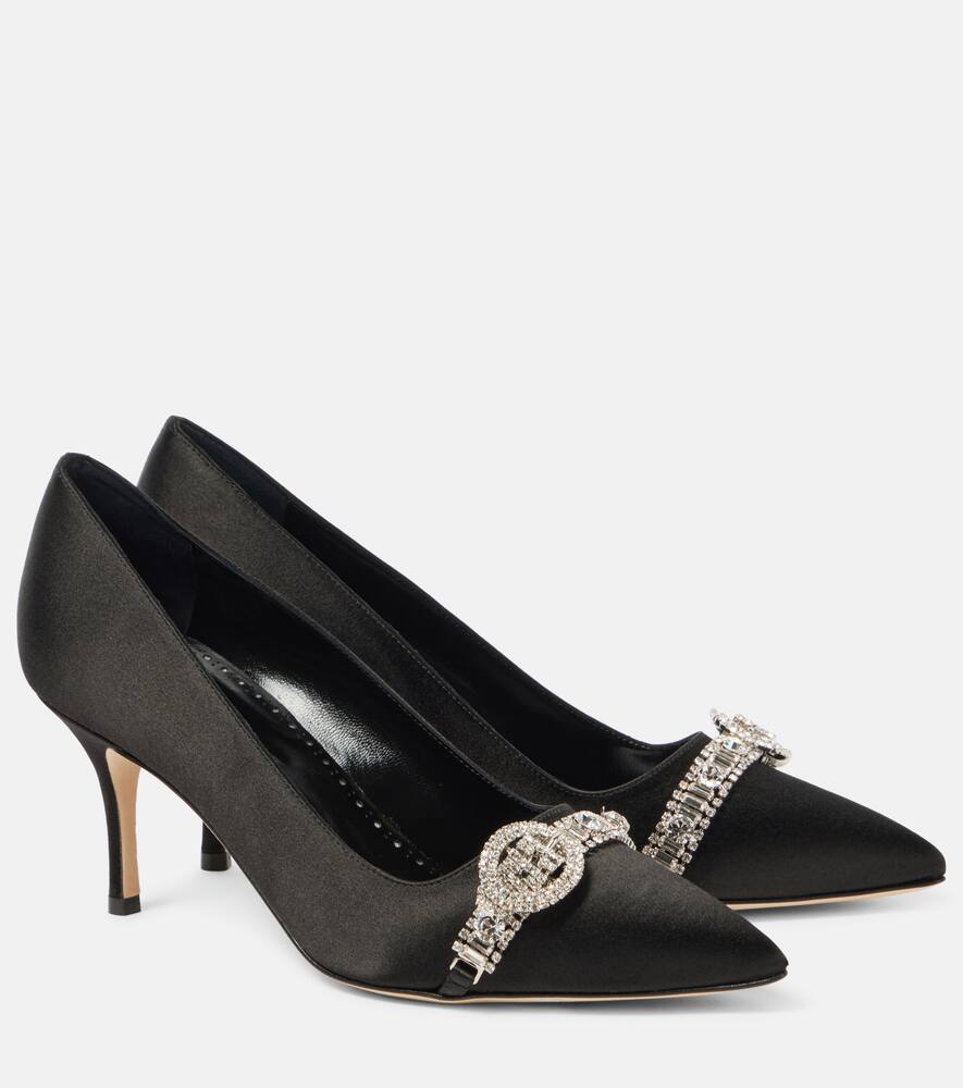 Туфли-лодочки Asa 70 из сатина Manolo Blahnik, 0015 Blck