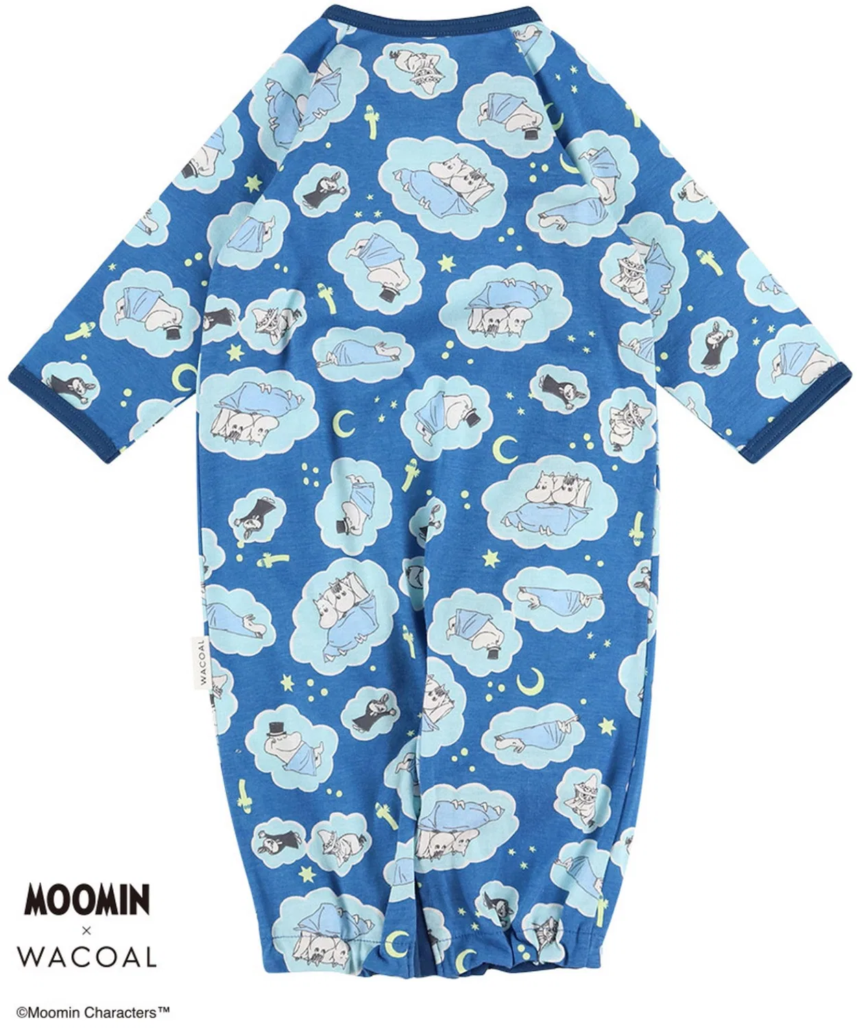 Детский боди-комбинезон с длинным рукавом Wacoal Baby Moomin, хлопок, тёмно-синий — фото 3