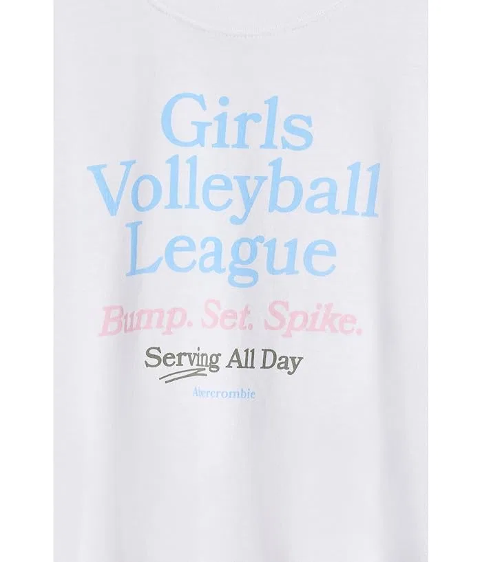 Футболка оверсайз Volleyball League abercrombie kids, Bright White — фото 3