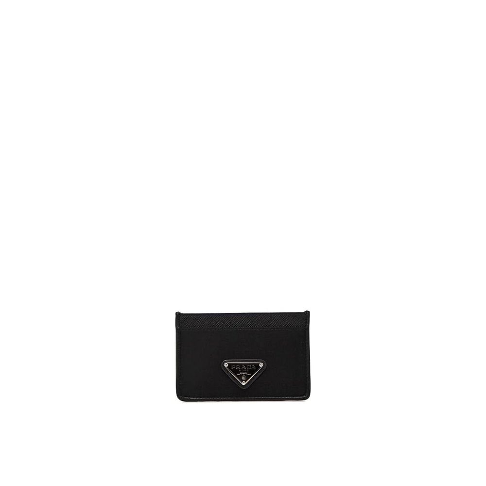 

Визитница из нейлона и кожи Prada, черный
