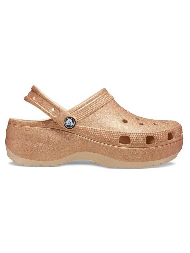 

Тапочки Crocs CLASSIC PLATFORM GLITTER CLOG W 207241, золотой