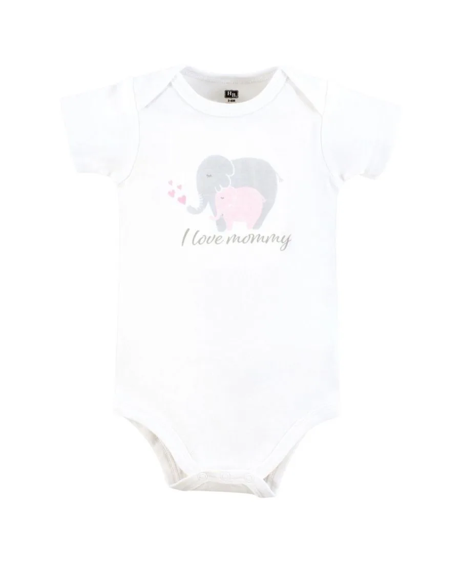 Комплект из 3 мягких хлопковых боди на каждый день Hudson Baby, мультиколор color mommy elephant — фото 3
