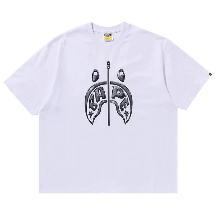 

Футболка BAPE Mad Shark Photo Print Relaxed Fit 'White', белый