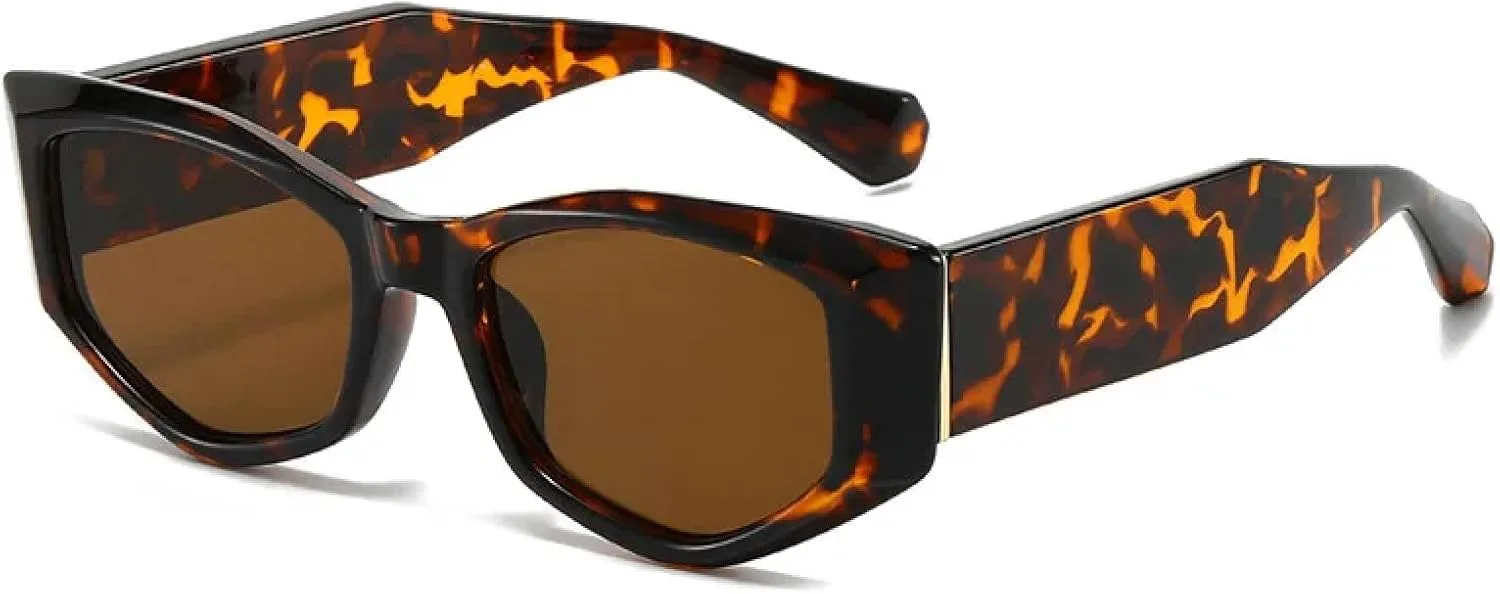 

Солнцезащитные очки конфетных цветов для женщин и мужчин, в стиле панк, с защитой от УФ-излучения UV400, для активного отдыха и спорта UATXTAU, Leopard-brown