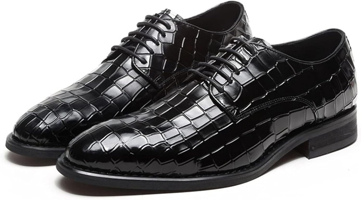 

Мужские классические туфли с шнуровкой, под крокодила и аллигатора, черные, с потертой носовой частью, из натуральной кожи, с противоскользящей подошвой, на низком каблуке, для бизнеса, устойчивые Zuzala
