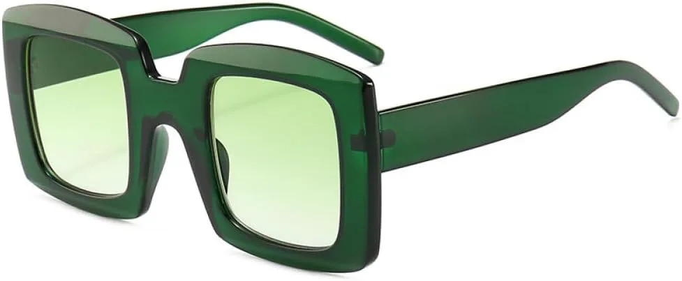 

Крупные квадратные солнцезащитные очки для женщин, красные и зеленые, винтажные женские солнцезащитные очки, очки с защитой от УФ-излучения UV400 MTZJH, Green