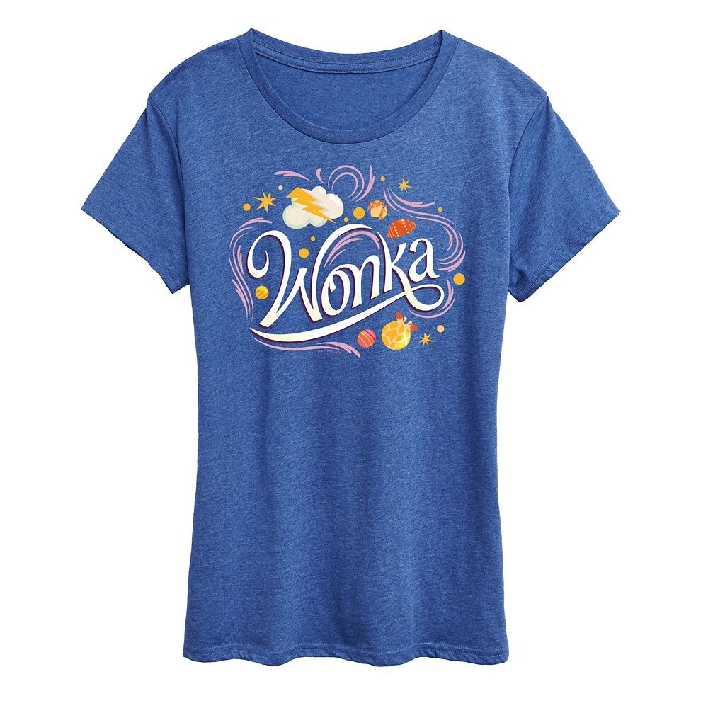 

Женская футболка с рисунком Wonka Licensed Character, цвет Heather Royal Blue