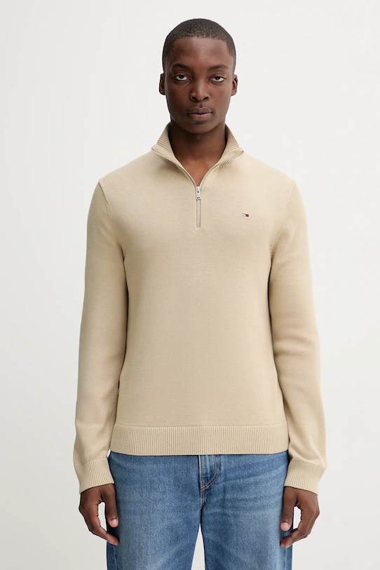 

Хлопковый свитер Tommy Jeans, бежевый
