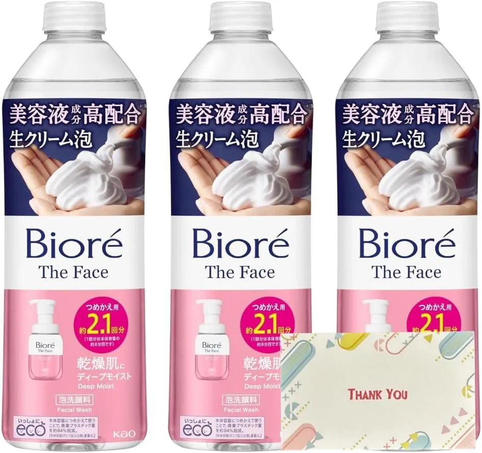 Набор для умывания Kao Biore The Face Deep Moist Refill 340 мл, 3 шт