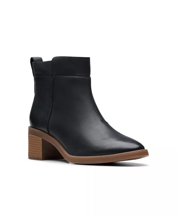 Женские полусапоги Clarks Lileigh Charm кожаные с острым носом, черный