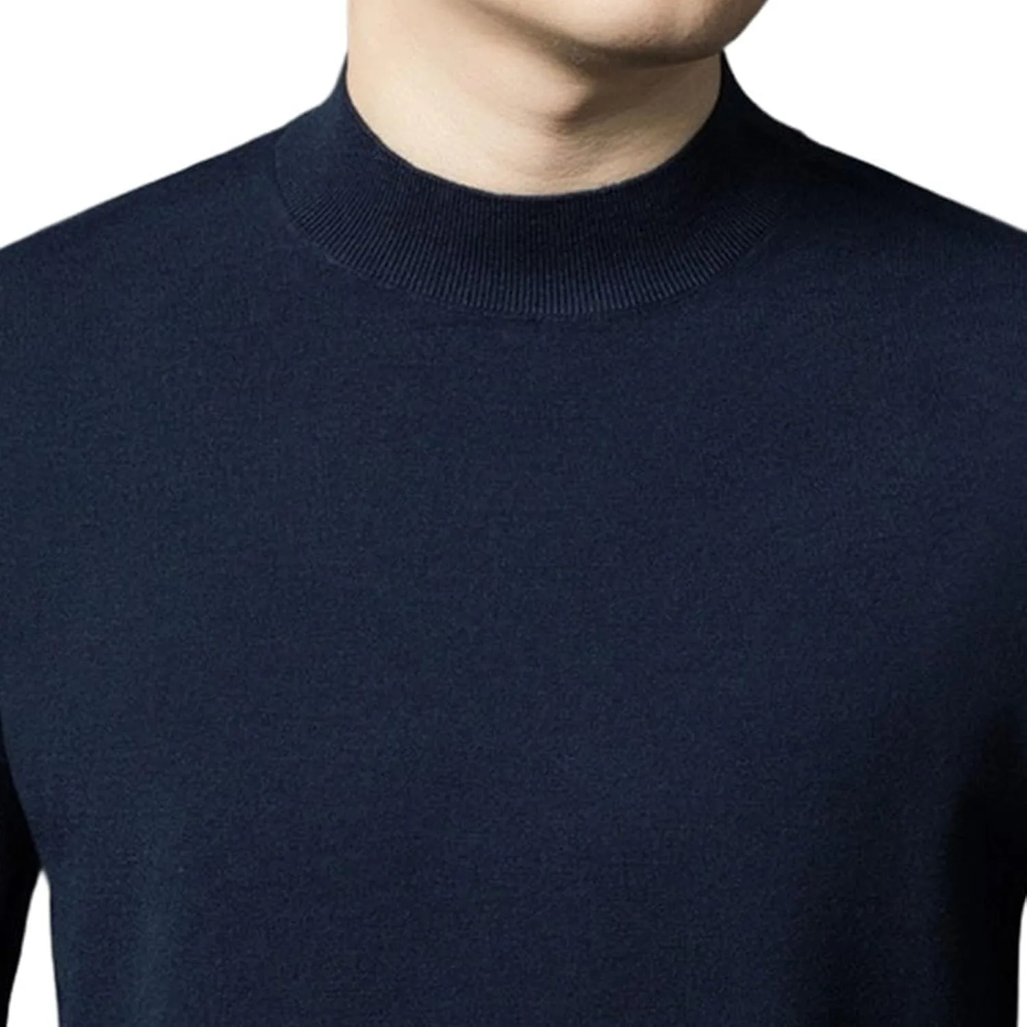 Мужской вязаный свитер-водолазка с длинным рукавом Slim Fit — фото 3