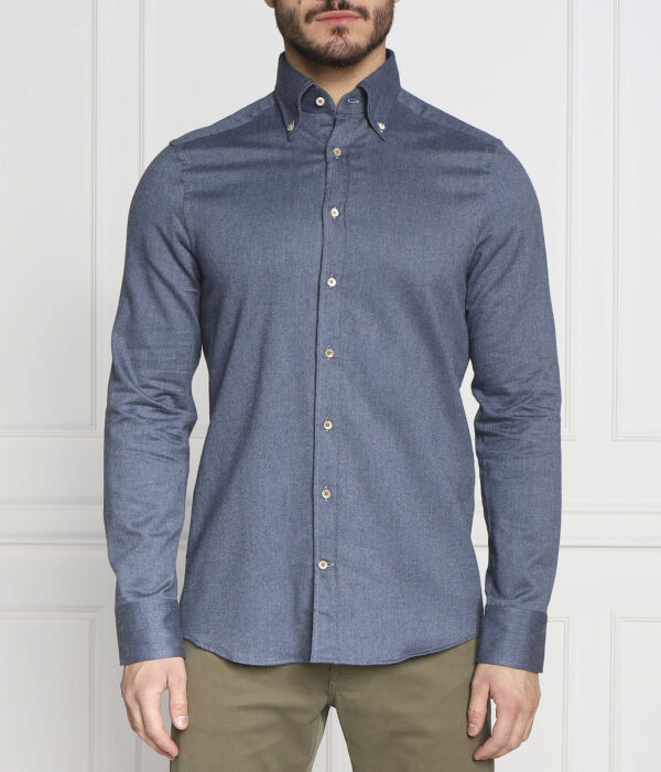 

Рубашка Stenströms Slim Fit с высоким воротником, синий