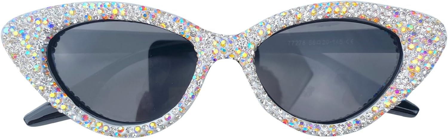 

Женские солнцезащитные очки «кошачий глаз» треугольной формы, блестящие кристаллы, уникальные элегантные солнцезащитные очки с зелеными стразами (2024 год) mincl, Black