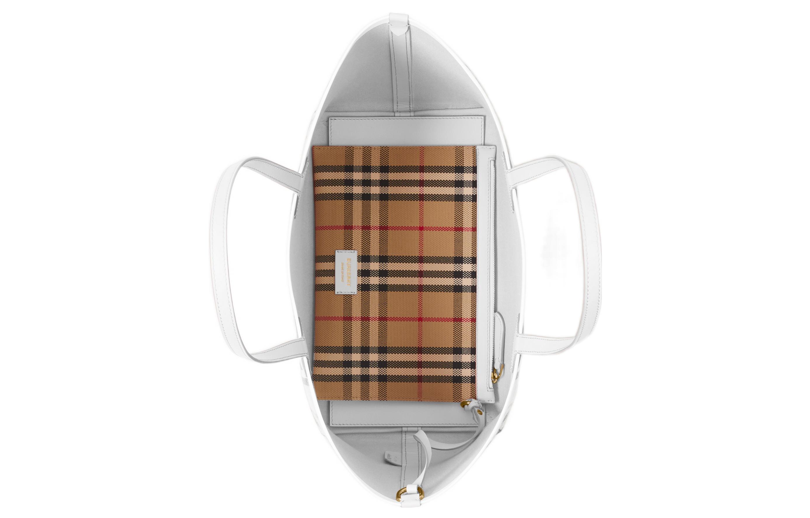 Женская сумка-шоппер Burberry из натуральной кожи и холста — фото 4