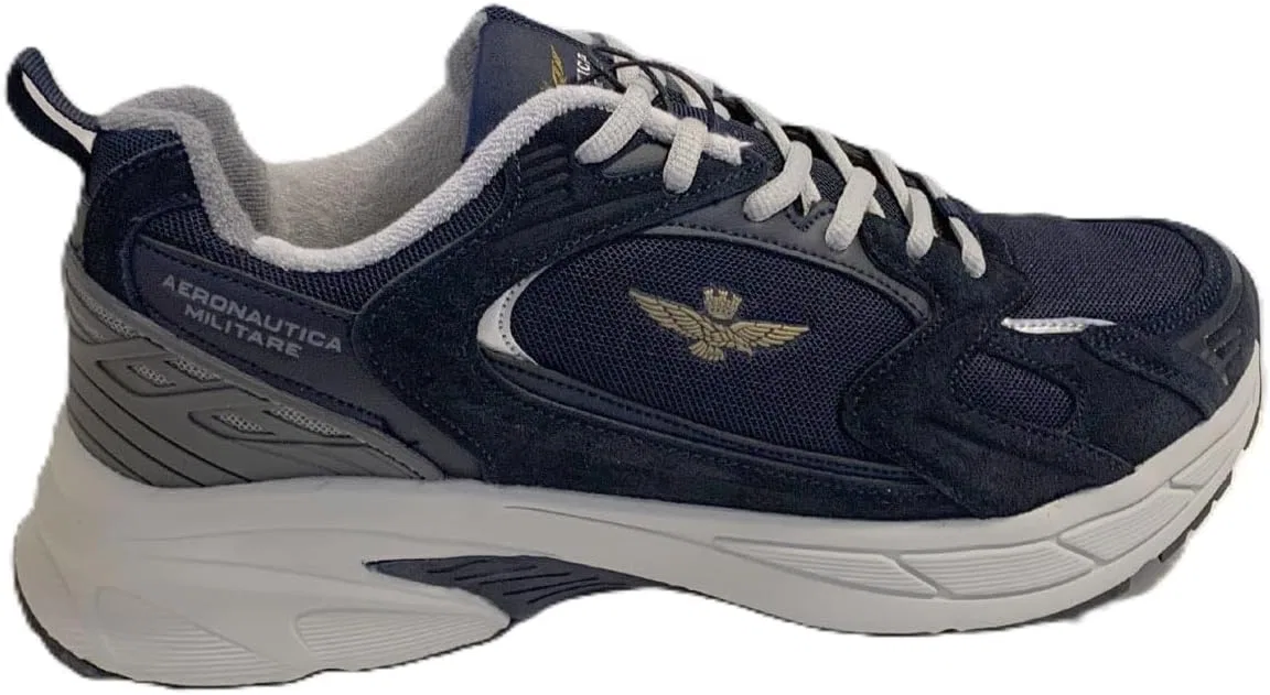 Мужские кроссовки Aeronautica Militare SC301CT из замши и сетки, 08184 Blue — фото 4