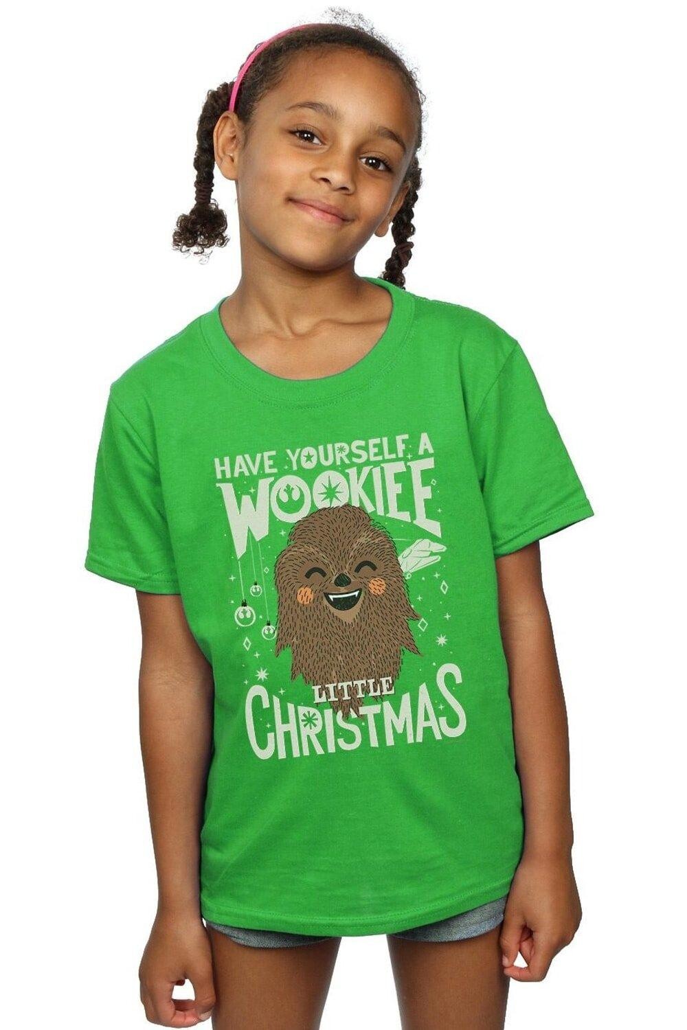 

Хлопковая футболка Wookie Little Christmas Star Wars, зеленый