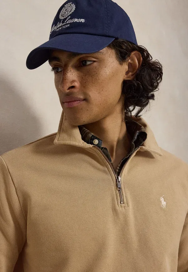 Толстовка с четверть-застежкой Polo Ralph Lauren Loopback, цвет винтажный хаки — фото 4