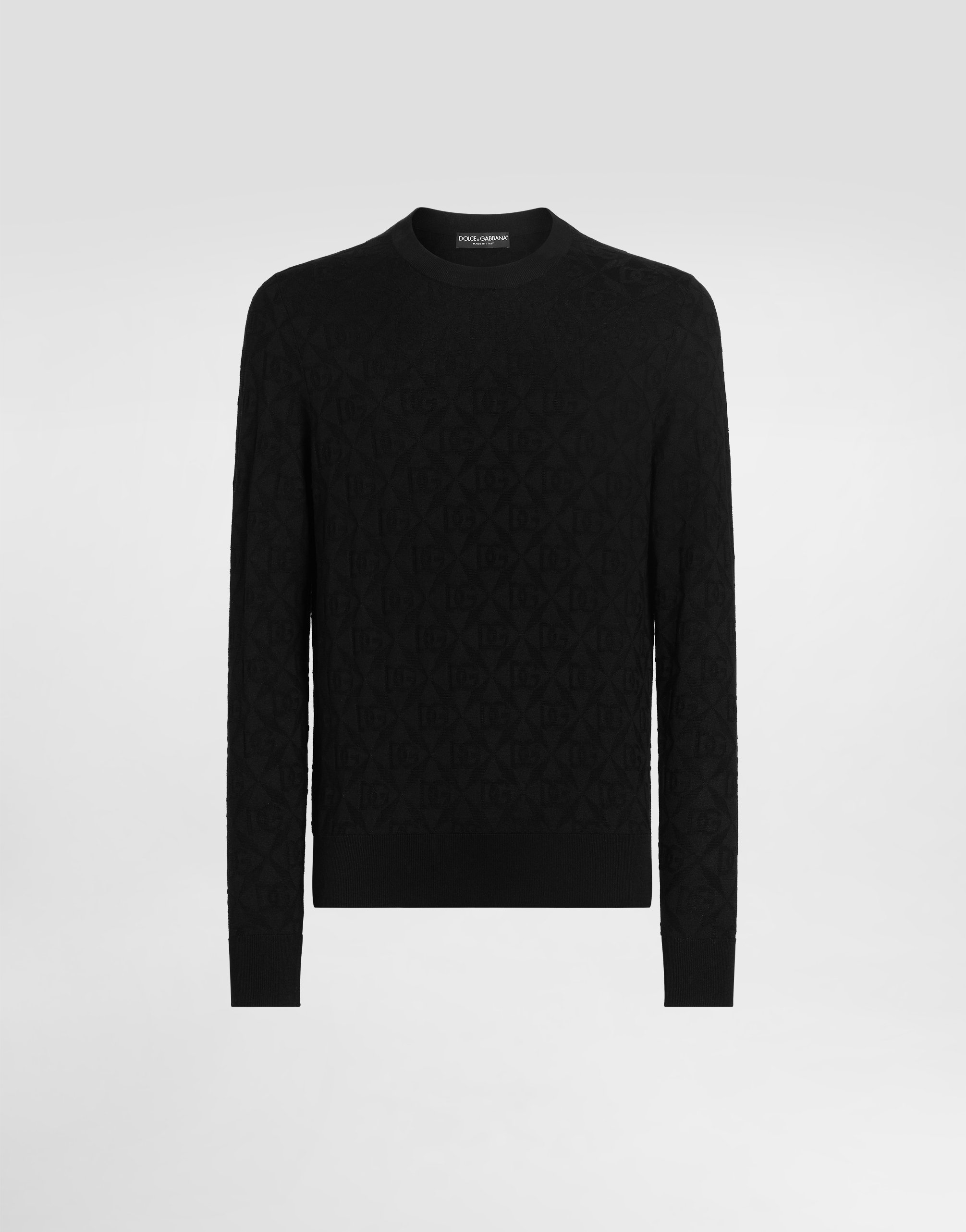 

Шелковый пуловер с круглым вырезом Dolce & Gabbana, черный