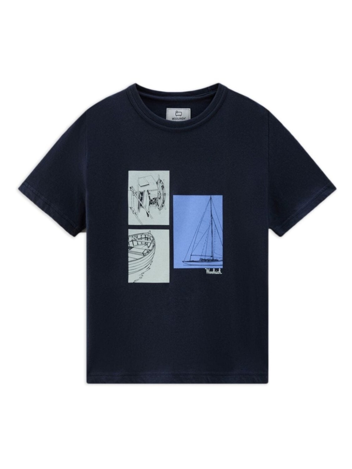 

Woolrich Kids футболка с графичным принтом, синий