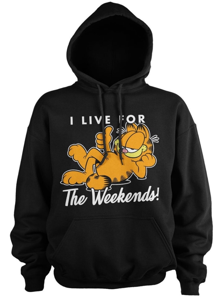 

Толстовка с капюшоном Live For The Weekend Big Tall Hoodie черного цвета Garfield