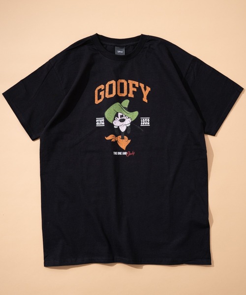 

Футболка с коротким рукавом, принт ковбой Микки и Гуфи Disney, черный